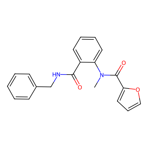 N-[2-(benzylcarbamoyl)phenyl]-N-methylfuran-2-carboxamide structure