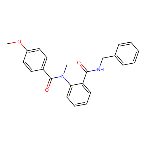 N-benzyl-2-[(4-methoxybenzoyl)(methyl)amino]benzamide structure