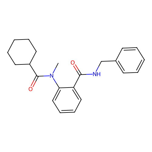 N-benzyl-2-[(cyclohexylcarbonyl)(methyl)amino]benzamide structure