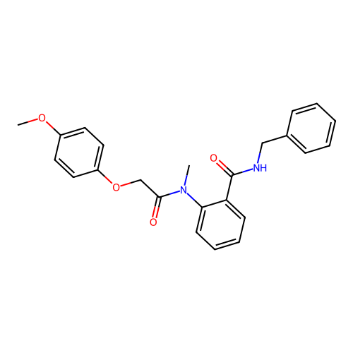 N-benzyl-2-{[(4-methoxyphenoxy)acetyl](methyl)amino}benzamide structure