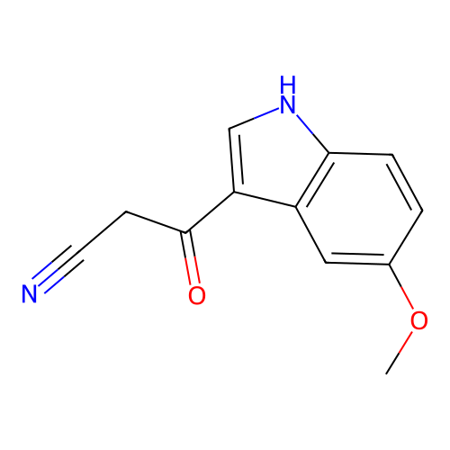 3-(5-methoxy-1H-indol-3-yl)-3-oxopropanenitrile structure