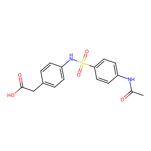 2-(4-((4-Acetamidophenyl)sulfonamido)phenyl)acetic acid structure