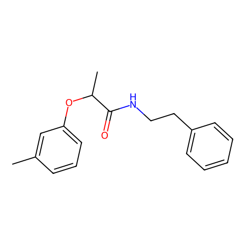 2-(3-methylphenoxy)-N-(2-phenylethyl)propanamide structure
