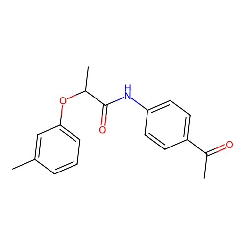 N-(4-acetylphenyl)-2-(3-methylphenoxy)propanamide structure