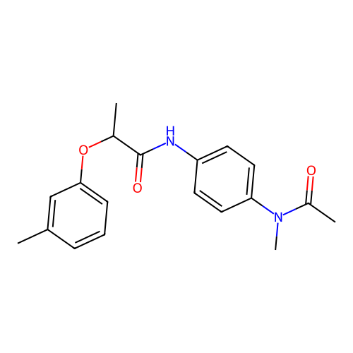 N-{4-[acetyl(methyl)amino]phenyl}-2-(3-methylphenoxy)propanamide structure