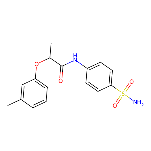 2-(3-methylphenoxy)-N-(4-sulfamoylphenyl)propanamide structure