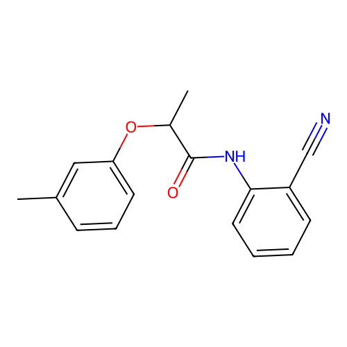N-(2-cyanophenyl)-2-(3-methylphenoxy)propanamide structure