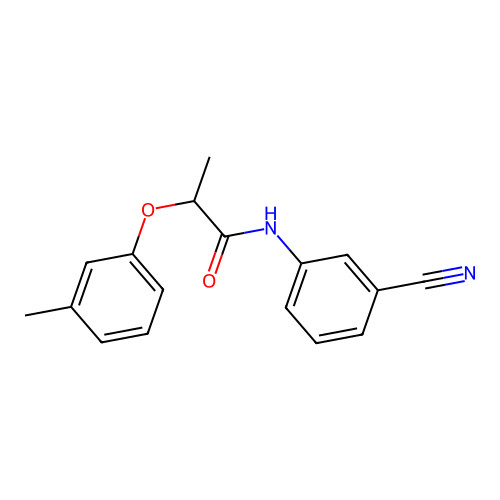 N-(3-cyanophenyl)-2-(3-methylphenoxy)propanamide structure