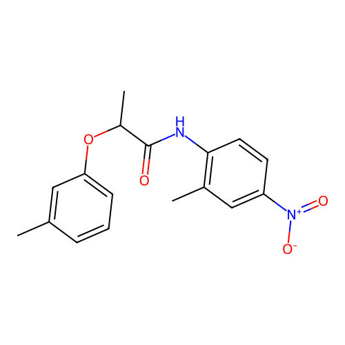 N-(2-methyl-4-nitrophenyl)-2-(3-methylphenoxy)propanamide structure