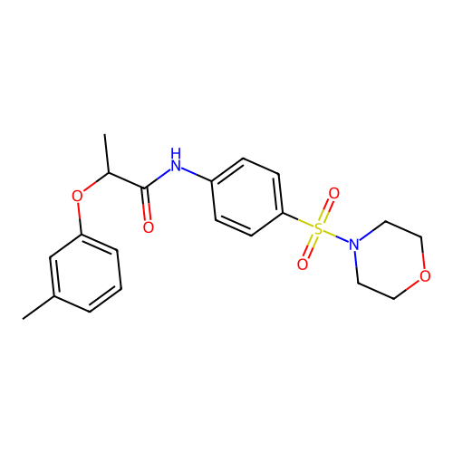 2-(3-methylphenoxy)-N-[4-(4-morpholinylsulfonyl)phenyl]propanamide structure