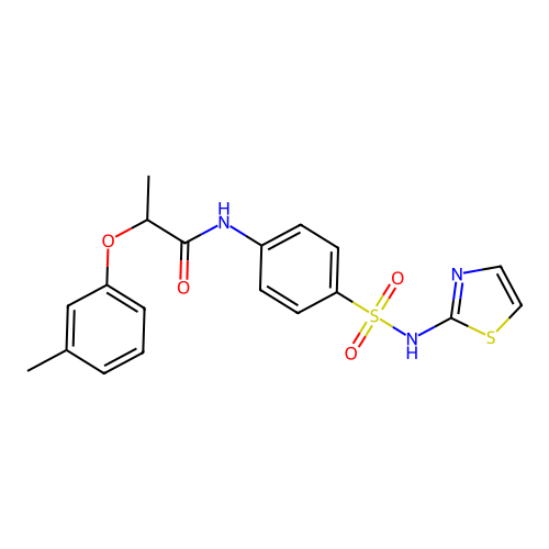 2-(3-methylphenoxy)-N-{4-[(1,3-thiazol-2-ylamino)sulfonyl]phenyl}propanamide structure