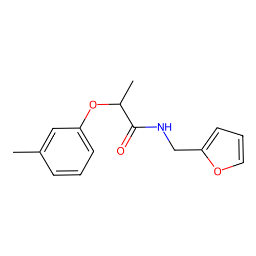 N-(2-furylmethyl)-2-(3-methylphenoxy)propanamide structure