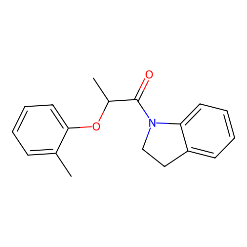1-(2,3-Dihydroindol-1-yl)-2-(2-methylphenoxy)propan-1-one structure