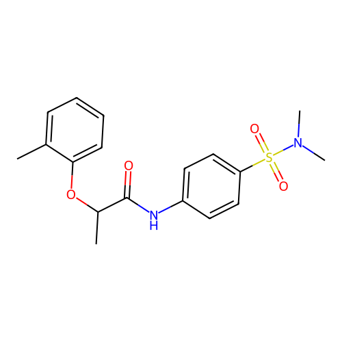 N-[4-(dimethylsulfamoyl)phenyl]-2-(2-methylphenoxy)propanamide structure