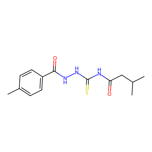 3-methyl-N-[[(4-methylbenzoyl)amino]carbamothioyl]butanamide structure