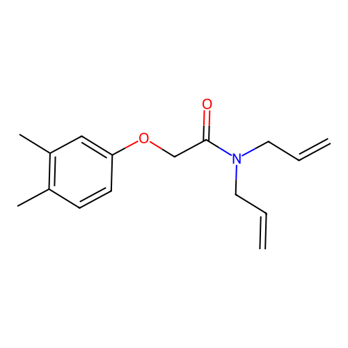N,N-diallyl-2-(3,4-dimethylphenoxy)acetamide structure