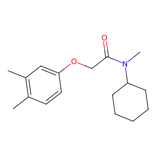 N-cyclohexyl-2-(3,4-dimethylphenoxy)-N-methylacetamide structure