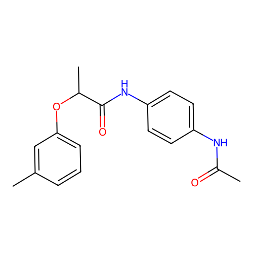 N-[4-(acetylamino)phenyl]-2-(3-methylphenoxy)propanamide structure