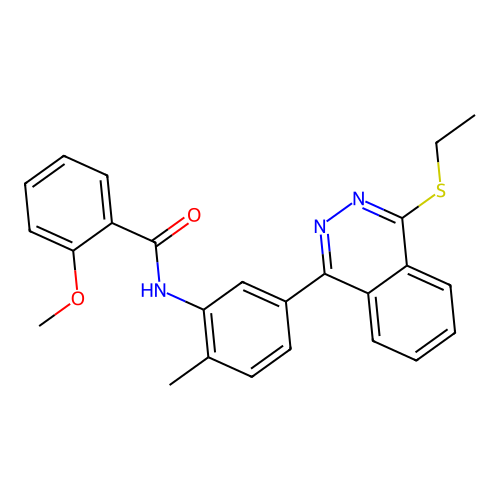 N-{5-[4-(ethylsulfanyl)phthalazin-1-yl]-2-methylphenyl}-2-methoxybenzamide structure