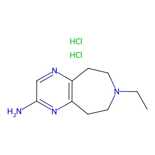 5H-Pyrazino(2,3-d)azepin-2-amine, 6,7,8,9-tetrahydro-7-ethyl-, dihydrochloride structure