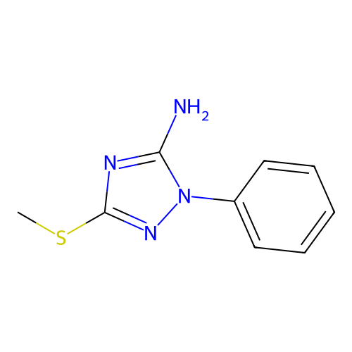 3-(methylthio)-1-phenyl-1H-1,2,4-triazol-5-amine structure