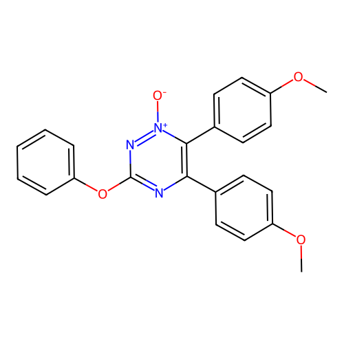 1,2,4-Triazine, 5,6-bis(4-methoxyphenyl)-3-phenoxy-, 1-oxide structure