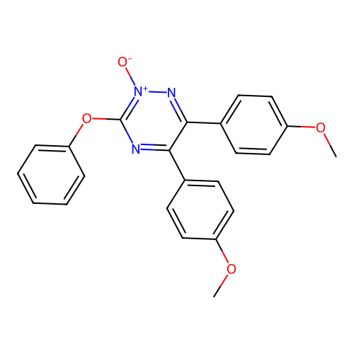 1,2,4-Triazine, 5,6-bis(4-methoxyphenyl)-3-phenoxy-, 2-oxide structure