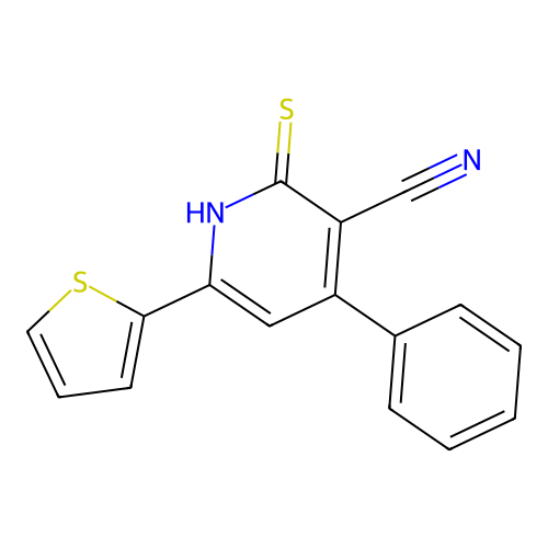 4-Phenyl-2-sulfanyl-6-(thiophen-2-yl)pyridine-3-carbonitrile structure