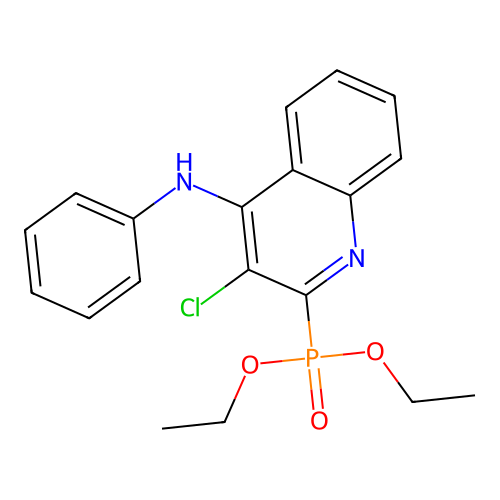 3-chloro-2-diethoxyphosphoryl-N-phenylquinolin-4-amine structure