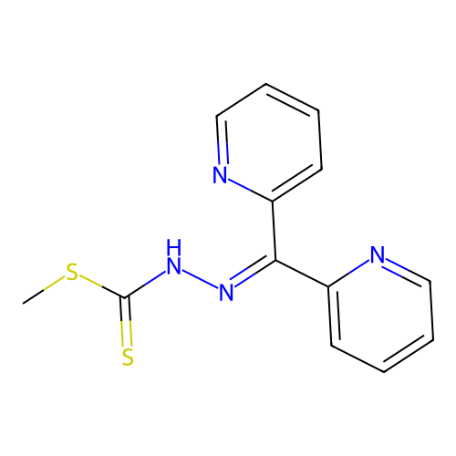 methyl N-(dipyridin-2-ylmethylideneamino)carbamodithioate structure