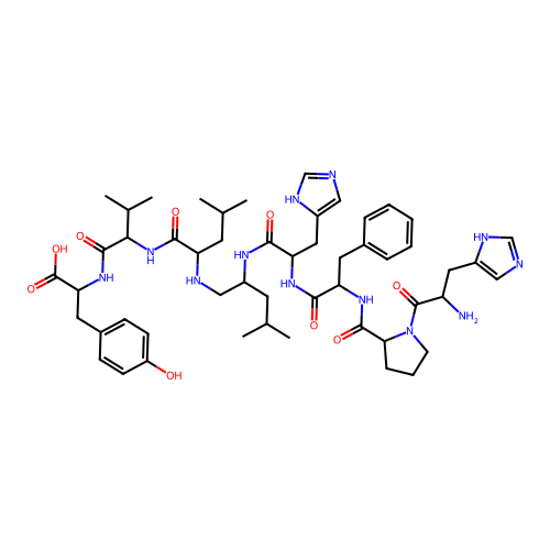 D-His-pro-phe-his-leu-psi-(CH2NH)-*leu-V AL-tyr structure