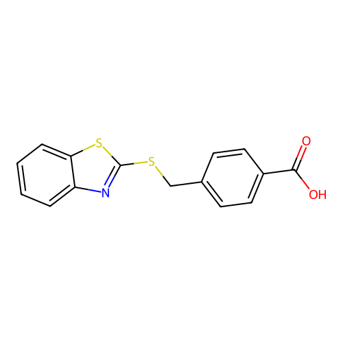 4-((1,3-Benzothiazol-2-ylsulfanyl)methyl)benzoic acid structure