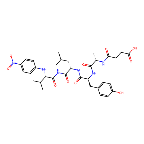 Succinyl-alanyl-tyrosyl-leucyl-valyl-4-nitroanilide structure