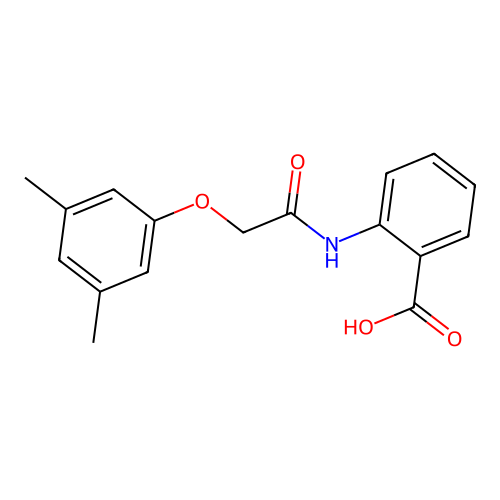 2-{[(3,5-Dimethylphenoxy)acetyl]amino}benzoic acid structure