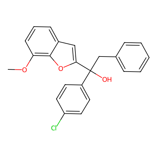 2-Benzofuranmethanol, alpha-(4-chlorophenyl)-7-methoxy-alpha-(phenylmethyl)- structure