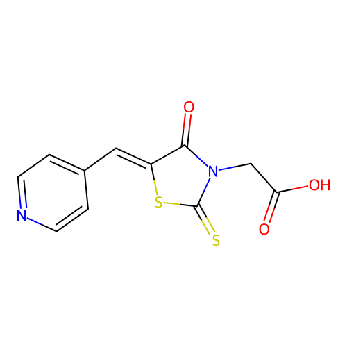 2-[(5Z)-4-oxo-5-(pyridin-4-ylmethylidene)-2-sulfanylidene-1, structure