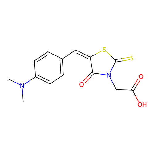[5-(4-Dimethylamino-benzylidene)-4-oxo-2-thioxo-thiazolidin-3-yl]-acetic acid structure