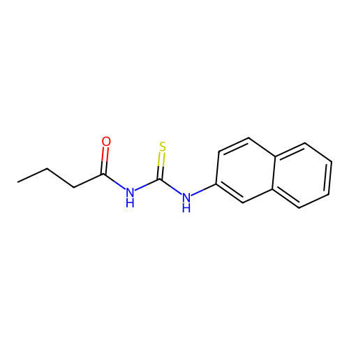 N-(naphthalen-2-ylcarbamothioyl)butanamide structure
