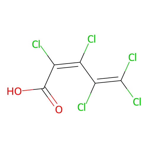 (2Z)-2,3,4,5,5-pentachloropenta-2,4-dienoic acid structure