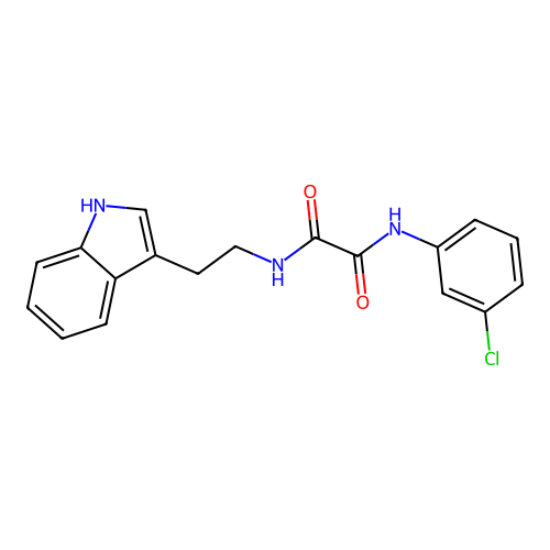 N'-(3-chlorophenyl)-N-[2-(1H-indol-3-yl)ethyl]oxamide structure