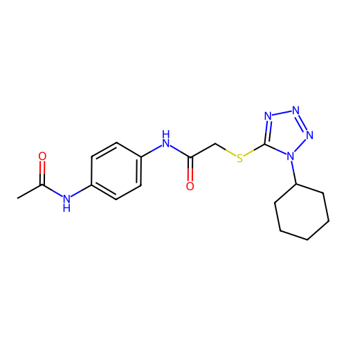 N-(4-Acetylamino-phenyl)-2-(1-cyclohexyl-1H-tetrazol-5-ylsulfanyl)-acetamide structure