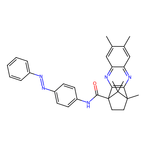 1,4-Methanophenazine-1(2H)-carboxamide, 3,4-dihydro-4,7,8,11,11-pentamethyl-N-[4-(2-phenyldiazenyl)phenyl]- structure