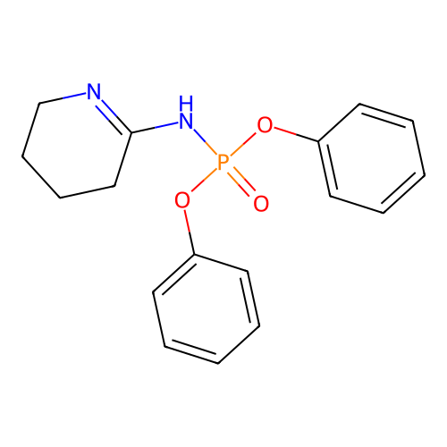 N-diphenoxyphosphoryl-2,3,4,5-tetrahydropyridin-6-amine structure