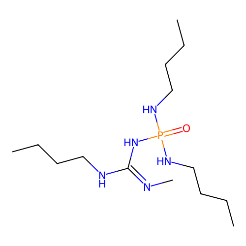 1-[Bis(butylamino)phosphoryl]-3-butyl-2-methylguanidine structure