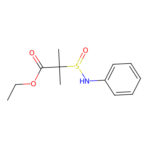 Ethyl 2-methyl-2-phenylsulfinamoylpropanoate structure