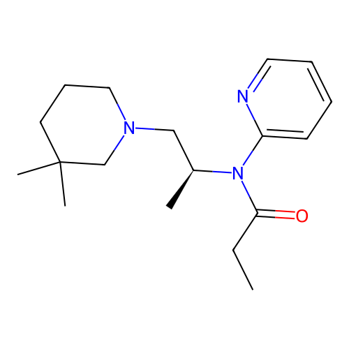 Propionamide, N-(2-(3,3-dimethylpiperidino)-1-methylethyl)-N-2-pyridyl-, S(+)- structure