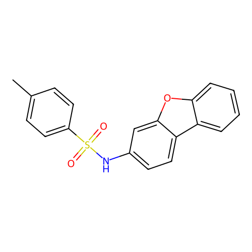 N-dibenzofuran-3-yl-4-methylbenzenesulfonamide structure