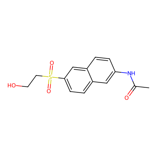 Acetamide, N-(6-((2-hydroxyethyl)sulfonyl)-2-naphthalenyl)- structure