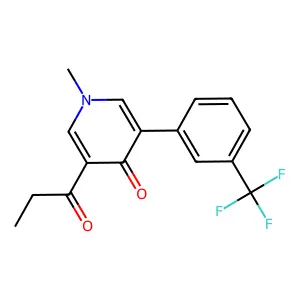 4(1H)-Pyridinone, 1-methyl-3-(1-oxopropyl)-5-[3-(trifluoromethyl)phenyl]- structure