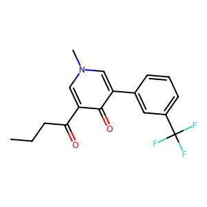 4(1H)-Pyridinone, 1-methyl-3-(1-oxobutyl)-5-(3-(trifluoromethyl)phenyl)- structure